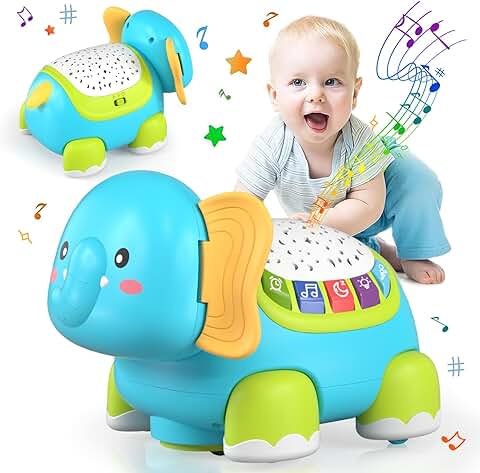 Lehoo Castle Elefante Musical Proyector Juguetes Niños 1 Año, 3-6-9-12 Meses Bebe Interactivo Juguetes para Gatear con Música Relajante y Luces de Colores, Regalos Originales Bebes 1 2 3 Año  