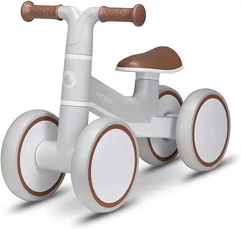 Lionelo VILLY Bicicleta de Equilibrio Ligera, Correpasillos para Bebés 4 Ruedas de 1 a 3 Años (hasta 30 kg), Amortiguación Delantera, Asiento Ergonómico, Regalo para Niñas y Niños  