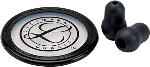 Littmann 3M Master Classic 40022, Kit De Piezas Repuesto Para Fonendoscopios, Color Negro  