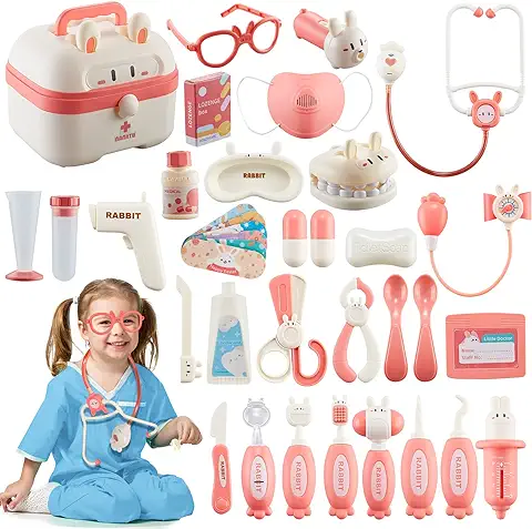 Maletin Doctora Kit para Niñas Niños,Kit Maletin de Doctor y Enfermera,Juegos de Imitacion Regalos para Niñas Niños 3 4 5 6 Años…  