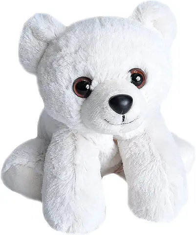 Wild Republic Hug'ems Plush, Polar Bear Baby Cuddly Soft Toy, 18 cm Oso Peluche para Bebé, Color (16246)  